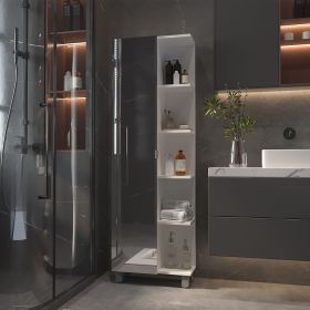 Los Angeles Linen Cabinet, Mirror, Five Shelves