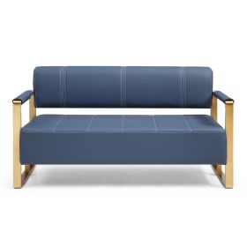 57.9" Width Modern Upholstery Faux Bonded Leather Loveseat Sofa for Living Room Accent Love Seats for Small Spaces 2 Seater Couch Sofa Office Apa